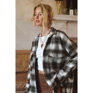 12th Tribe Fireside Espresso Plaid Flannel Size O/SO/S